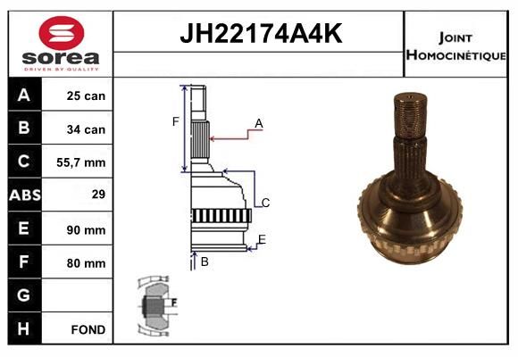 KIT CV JOINT AVEC KR084 - 406 99-