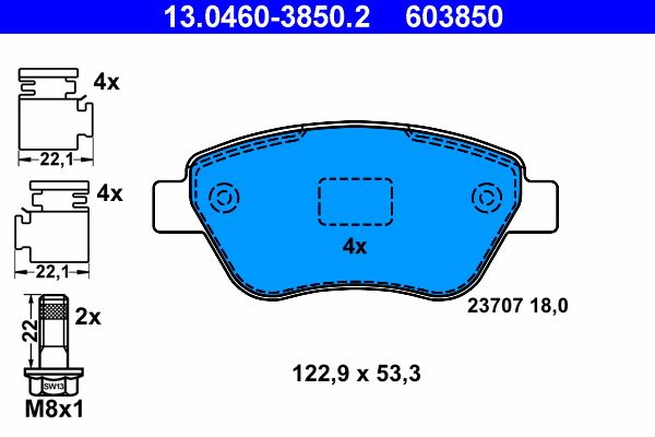 Brake Pad Set, disc brake 13.0460-3850.2