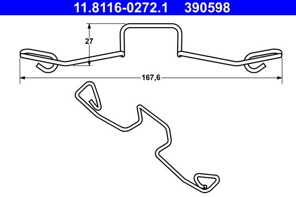 Spring, brake caliper 11.8116-0272.1