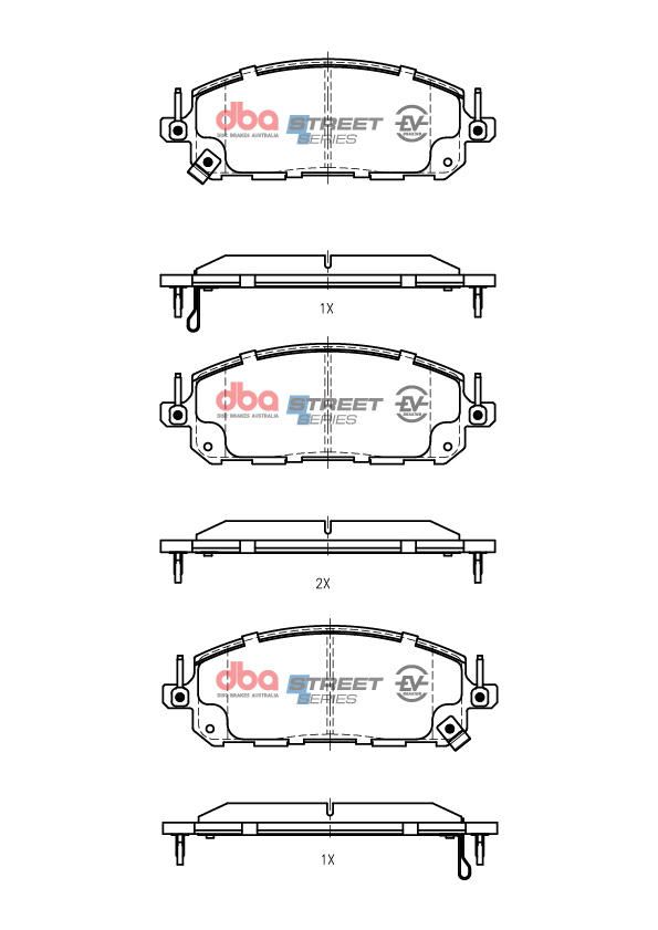 DBA SSEV STREET SERIES BRAKE PADS [ NISSAN XTRAIL E- POWER 2022 -> F ] - TecDoc Only