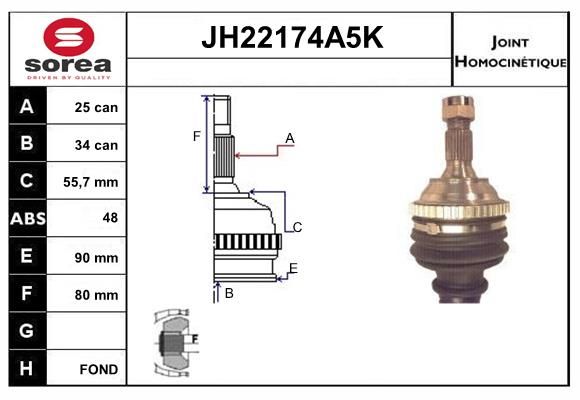 KIT CV JOINT AVEC KR084 - 206 HDI