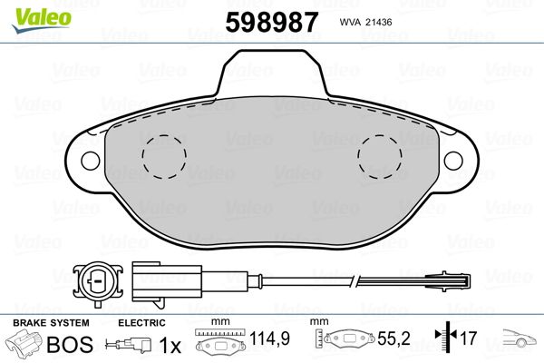 Brake Pad Set, disc brake 598987