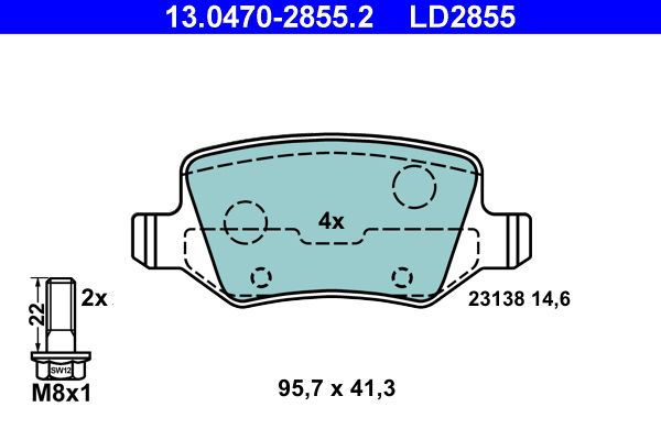 Brake Pad Set, disc brake 13.0470-2855.2