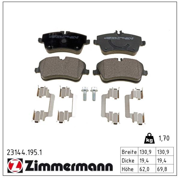 ZIMMERMANN 23144.195.1 - Bremsbelagsatz, Scheibenbremse