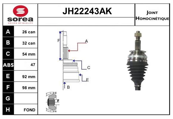 KIT CV JOINT AVEC KR026 - VOYAGER