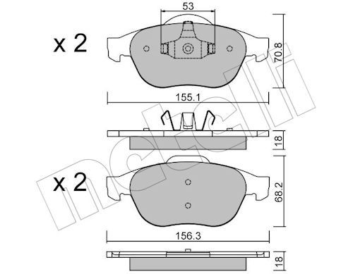 METELLI 22-0336-0 - Bremsbelagsatz, Scheibenbremse