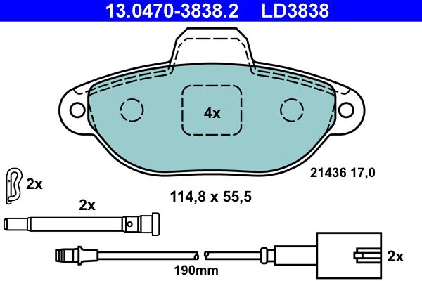 Brake Pad Set, disc brake 13.0470-3838.2