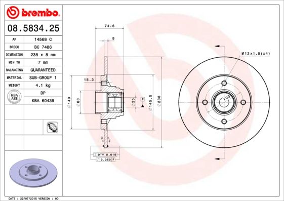 DISQUE FR.+ROULEM BREMBO