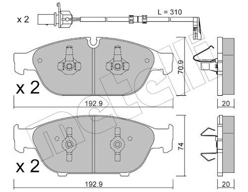 METELLI 22-0953-0K - Bremsbelagsatz, Scheibenbremse