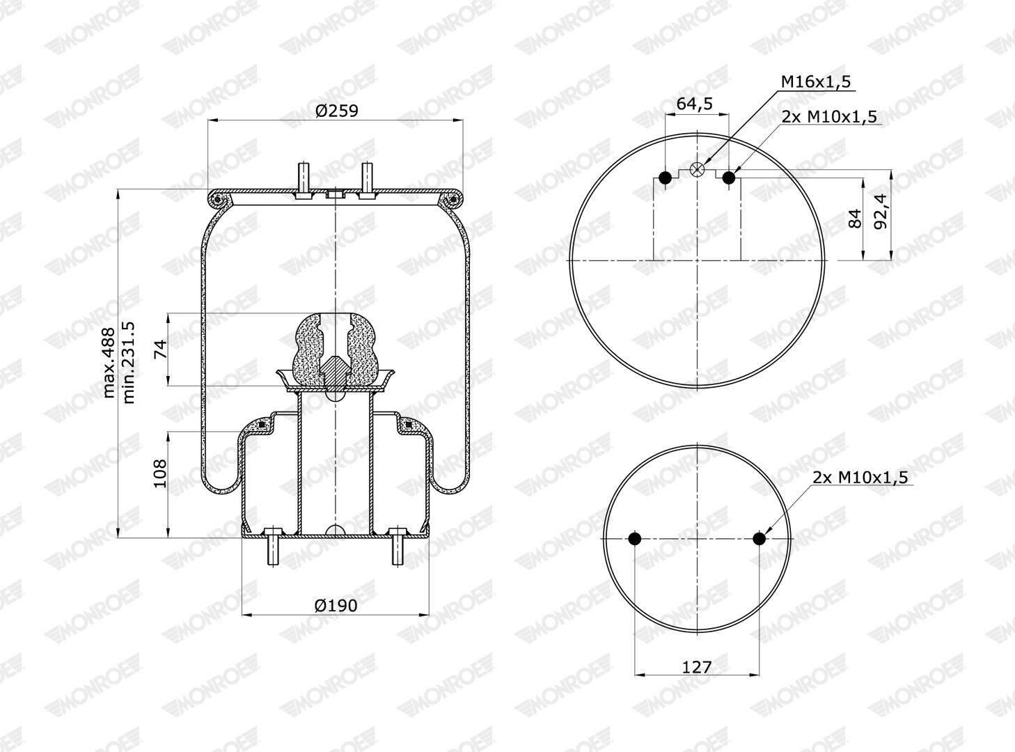 Cubrepolvo, suspensión neumática