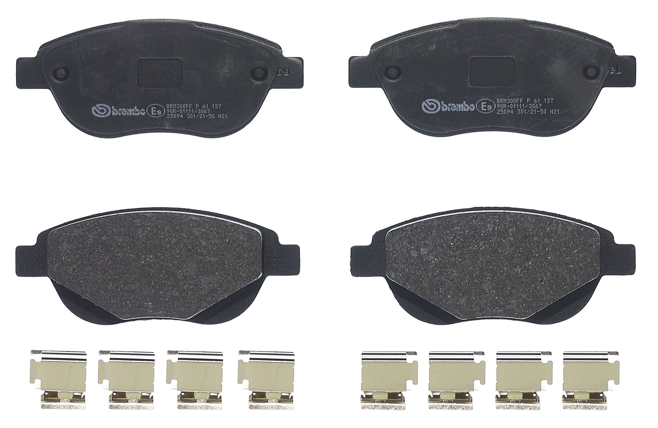 BREMBO P 61 137 - Bremsbelagsatz, Scheibenbremse PRIME LINE