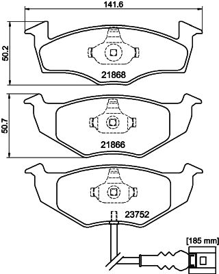 Brake Pad Set, disc brake 8DB 355 009-801