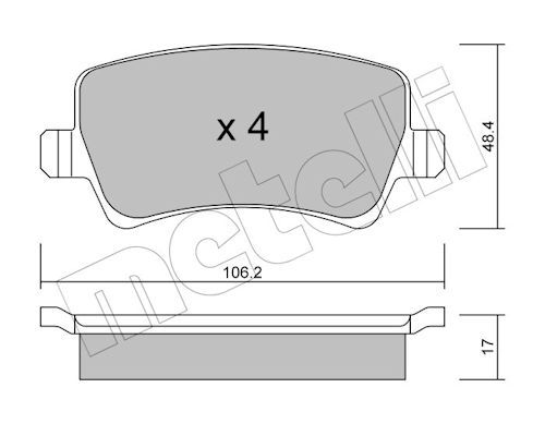 METELLI 22-0676-0 - Bremsbelagsatz, Scheibenbremse