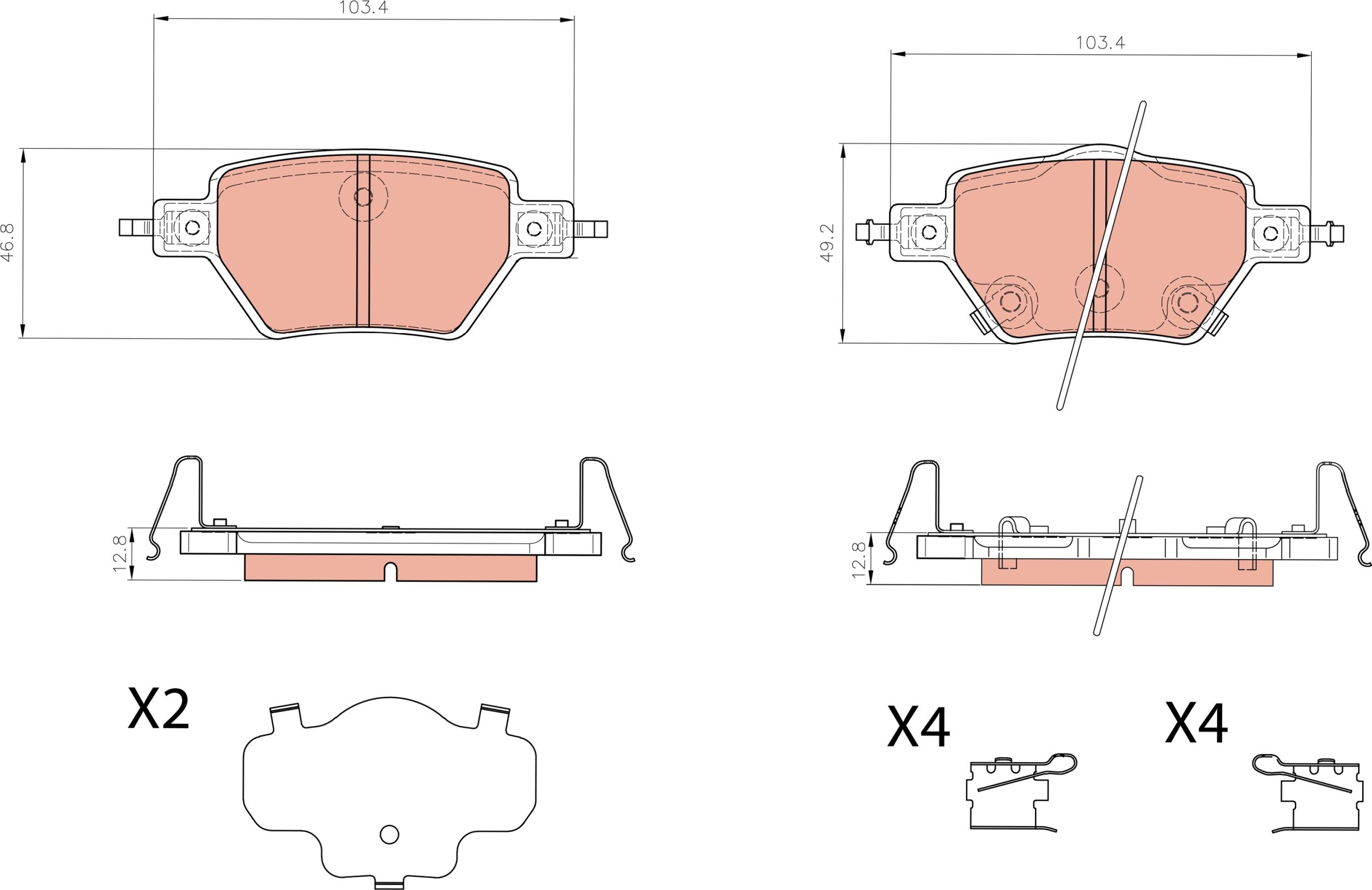TRW DISC PAD - BYD SEALION 6 (Dynamic,  Premium) 2024 ONWARDS GDB8482BTE Electric Blue Brake Pads Rear Axle - TecDoc Only