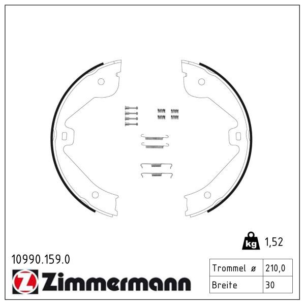 Zimmermann 10990.159.0 Bremsbackensatz, Feststellbremse
