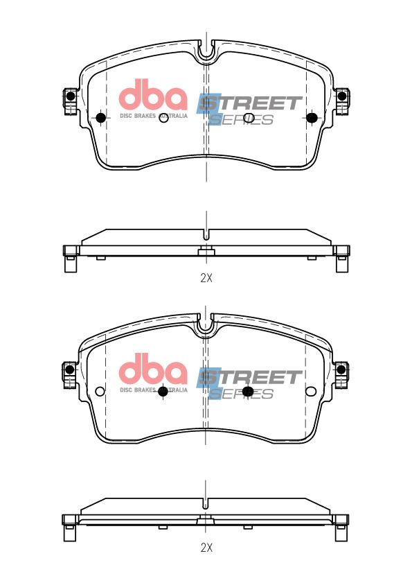 DBA SS STREET SERIES BRAKE PADS [ JAGUAR E-PACE (18 INCH WHEELS) 2017 -> FRONT - TecDoc Only