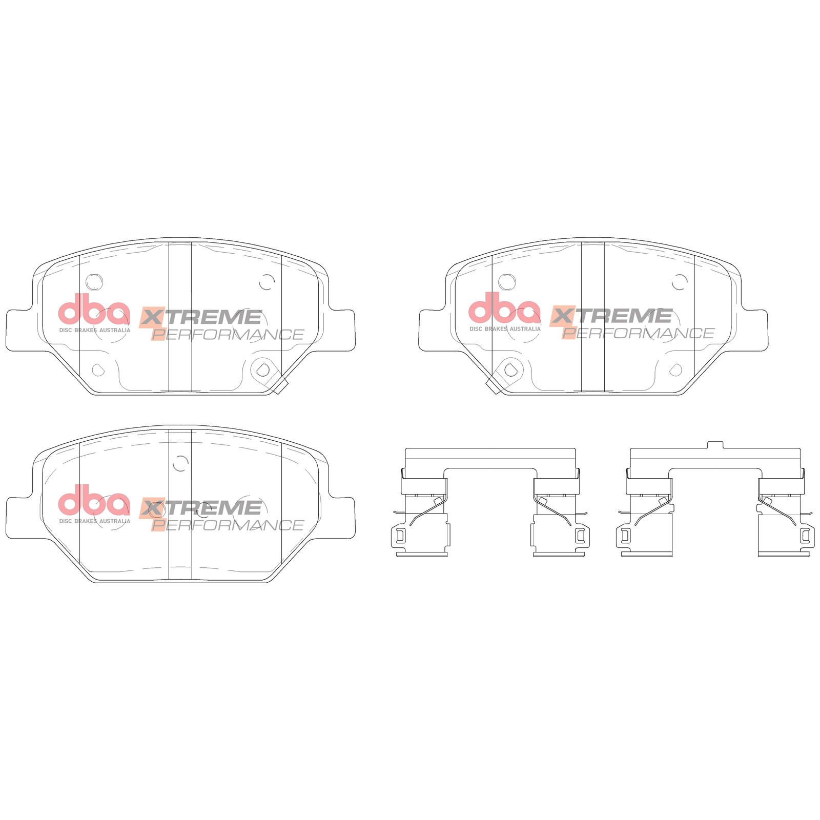 DBA XP XTREME PERFORMANCE BRAKE PADS [ Holden Commodore ZB 2017 - On F ] - TecDoc Only
