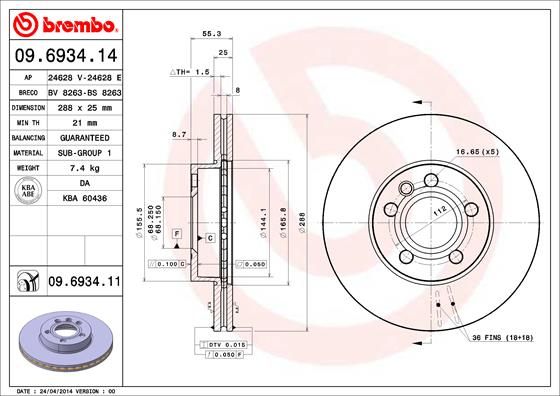 Brake Disc 09.6934.11