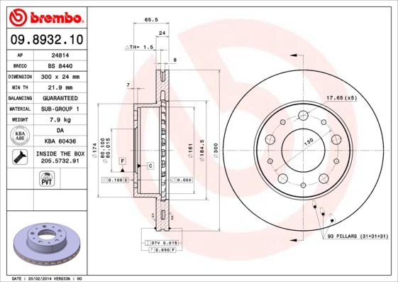 Brake Disc 09.8932.10