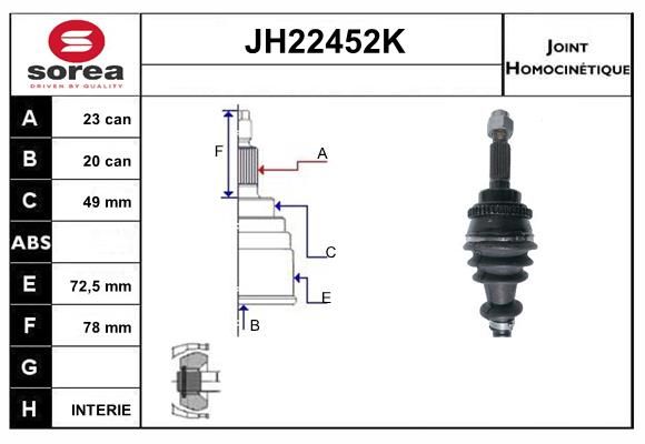 KIT CV JOINT AVEC KR009 - OPEL AGIL