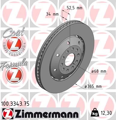 Zimmermann 100.3343.75 Bremsscheibe