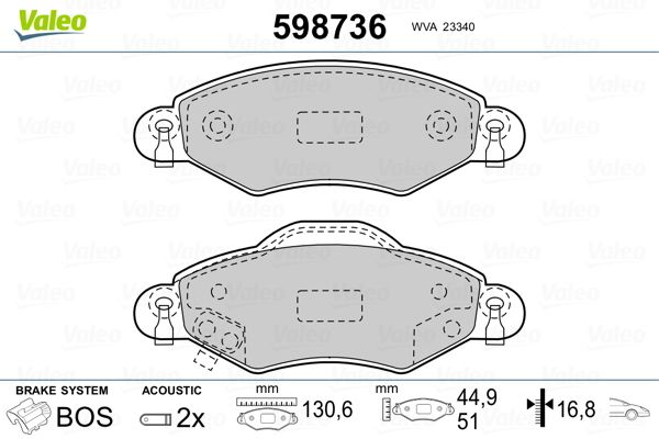 Brake Pad Set, disc brake 598736