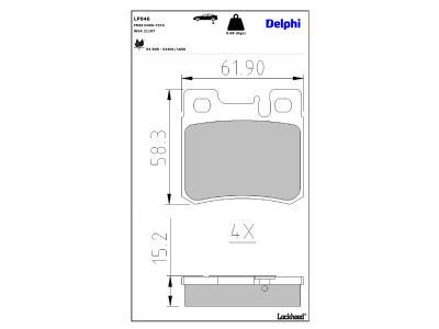 DELPHI LP946 - Bremsbelagsatz, Scheibenbremse