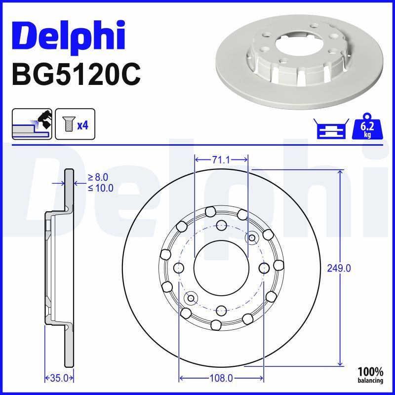 Delphi BG5120C Bremsscheibe