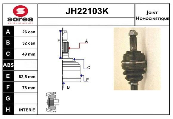 KIT CV JOINT AVEC KR066 - PRELUDE