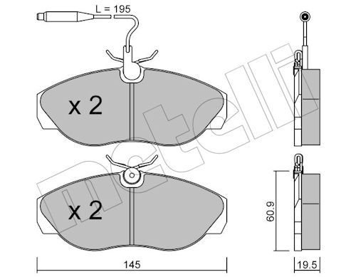 METELLI 22-0154-0 - Bremsbelagsatz, Scheibenbremse