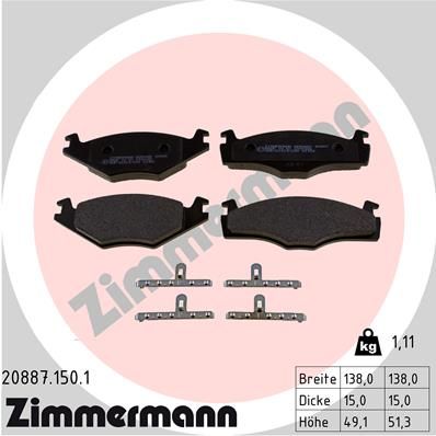 Brake Pad Set, disc brake 20887.150.1