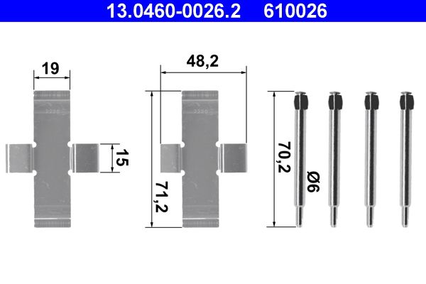 Комплектующие, колодки дискового тормоза 13.0460-0026.2