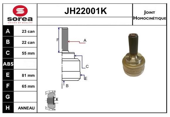 KIT CV JOINT AVEC KR006 - ALFASUD