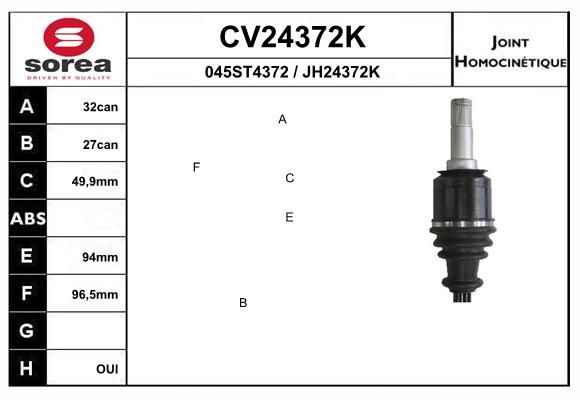 Gelenksatz, Antriebswelle