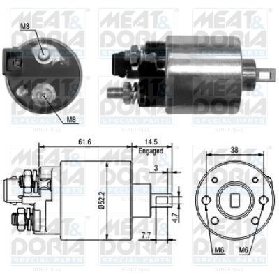 Solenoid Switch, starter 46123