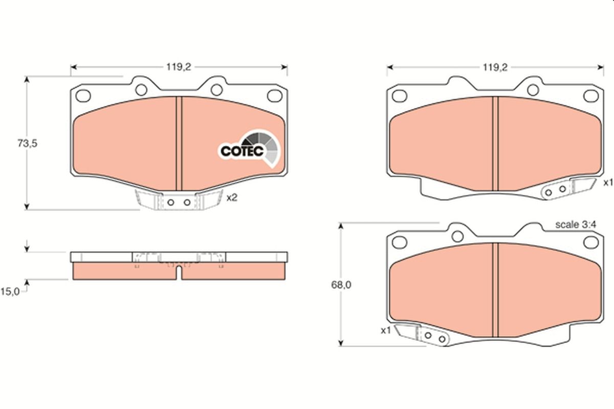 Brake Pad Set, disc brake GDB797