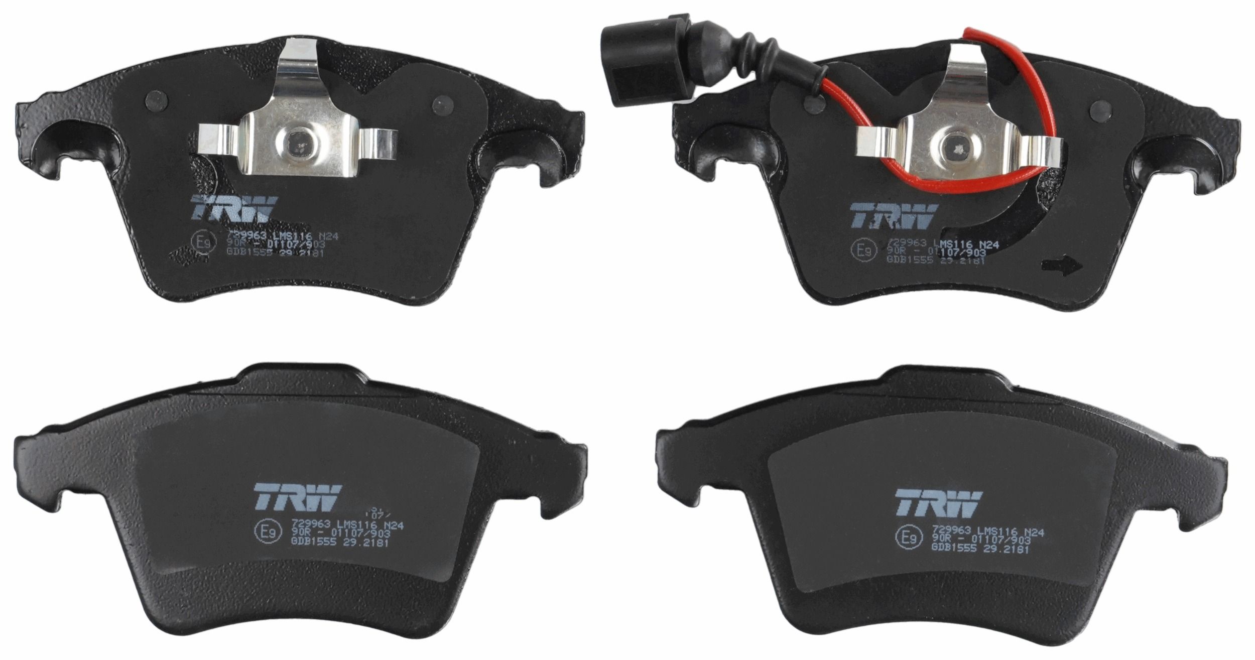 Bremsbelagsatz, Scheibenbremse