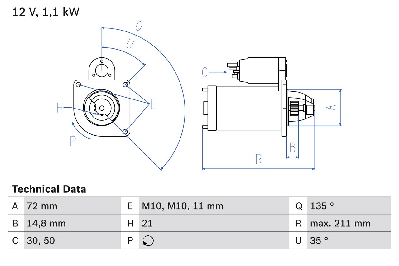 BOSCH 0 986 017 530 Starter