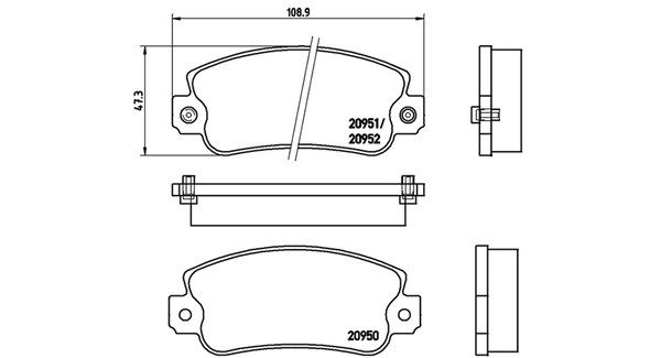 Bremsbelagsatz, Scheibenbremse