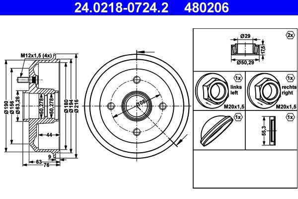 Brake Drum 24.0218-0724.2