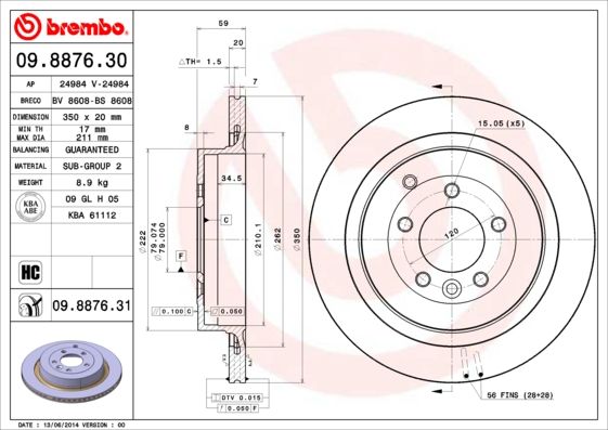 Brake Disc 09.8876.31