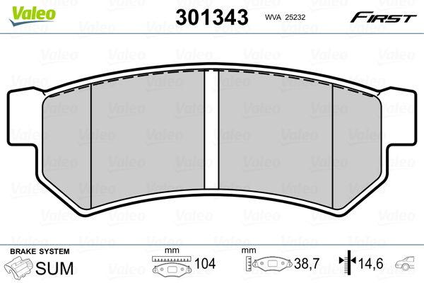 Brake Pad Set, disc brake 301343