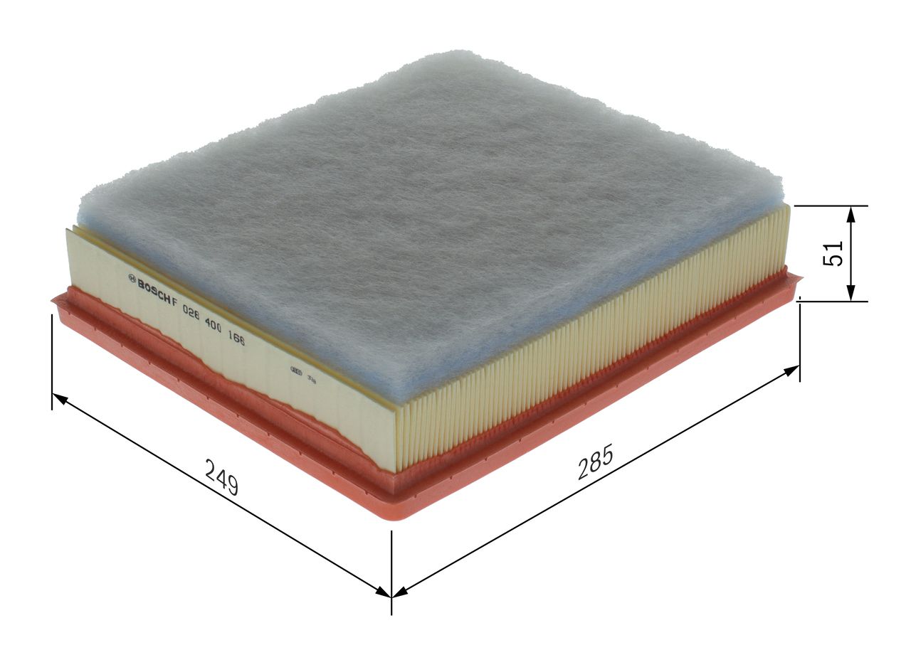 BOSCH F 026 400 166 - Luftfilter
