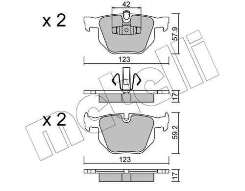 Комплект тормозных колодок, дисковый тормоз 22-0643-0