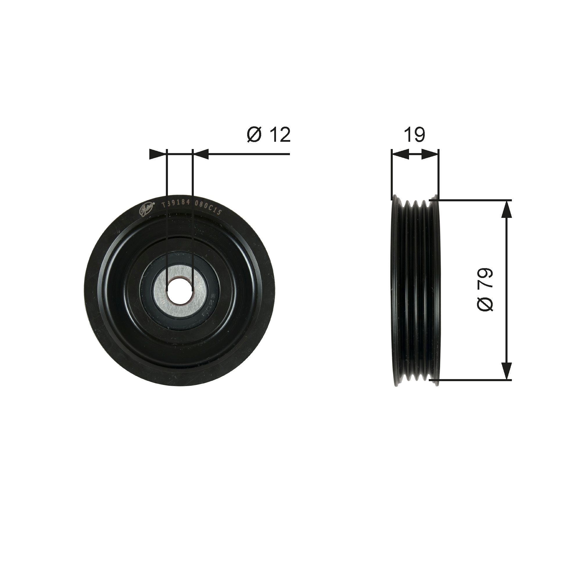 GATES T39184 Tensioner Pulley, V-ribbed belt