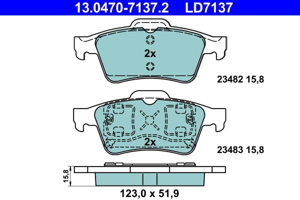 Brake Pad Set, disc brake 13.0470-7137.2