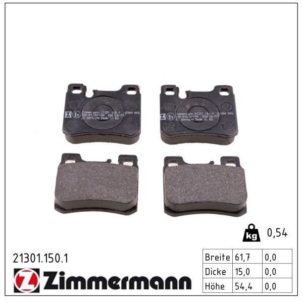 Zimmermann 21301.150.1 Bremsbelagsatz, Scheibenbremse