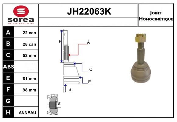 KIT CV JOINT AVEC KR054 - CORSA