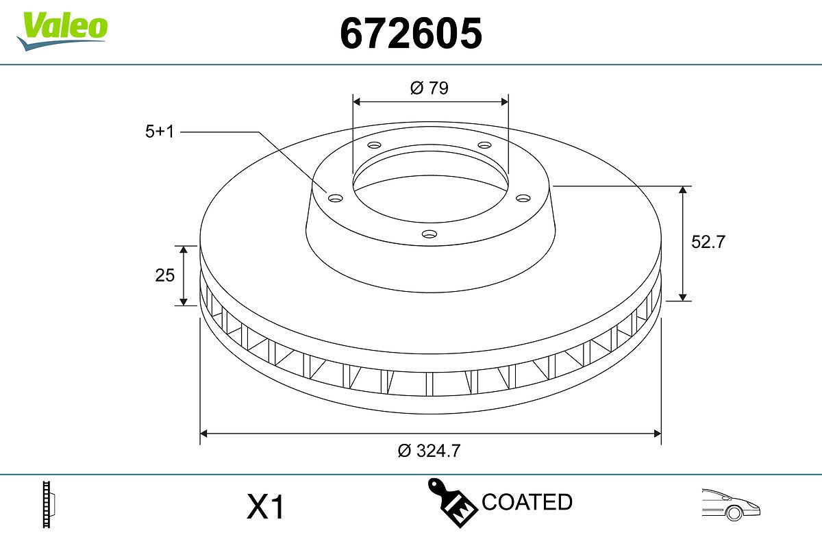 COATED BRAKE DISC X1 BMW SERIE 3 (E