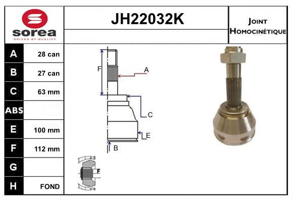 KIT CV JOINT AVEC KR015 - C-25